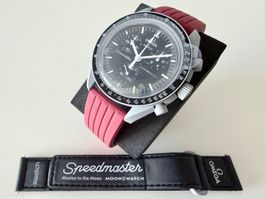 OMEGA x SWATCH Mission to the Moon "Red Lines"+cord bracelet