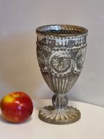 Schwere Glas Pokal-Vase Antik-Stil Shabby Chic