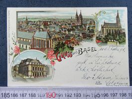 BASEL 1898 3BILD-LITHO AK-BS