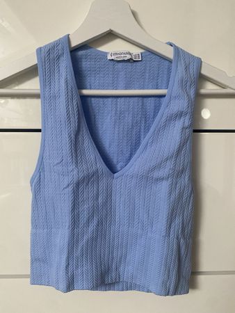 Blaues Crop Top Stradivarius Grösse XS