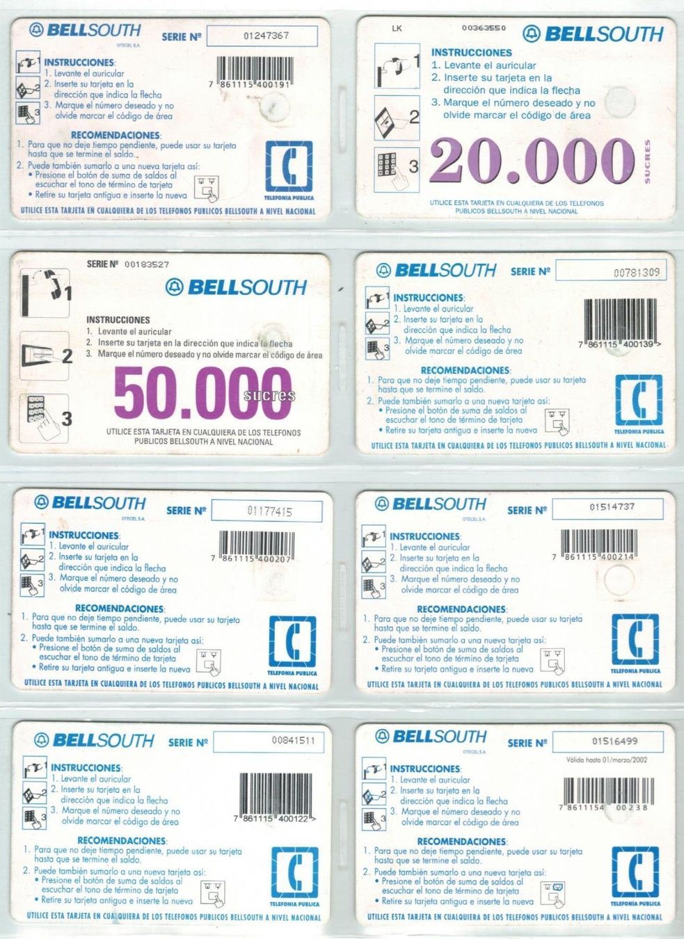 Telefon- & Taxkarten: 8 Telefonkarten Ecuador – Gebraucht aus Zürich von tol_b7c7 1