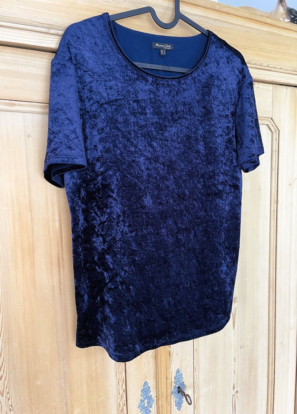 Massimo Dutti Top: dunkelblaues Samtoberteil, Massimo Dutti, Gr. S – Nuovo (secondo la descrizione) da Chur venduto da Zido 1