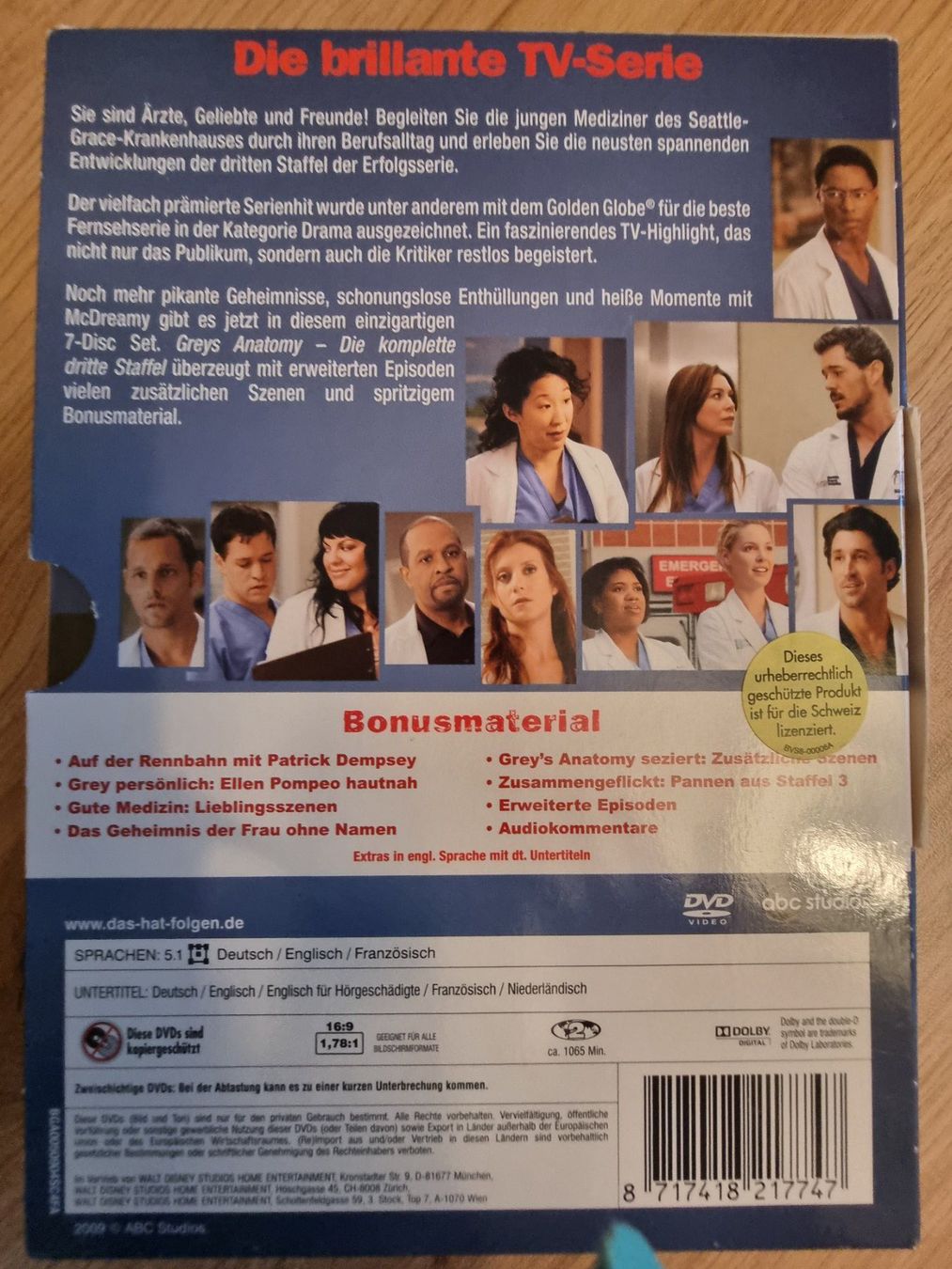 Tutti i DVDs: Grey's Anatomie Staffel 3 – Usato da Winterthur venduto da Christinakim 1
