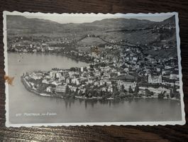 Vintage Postcard Montreux Aerial View 1938 Switzerland