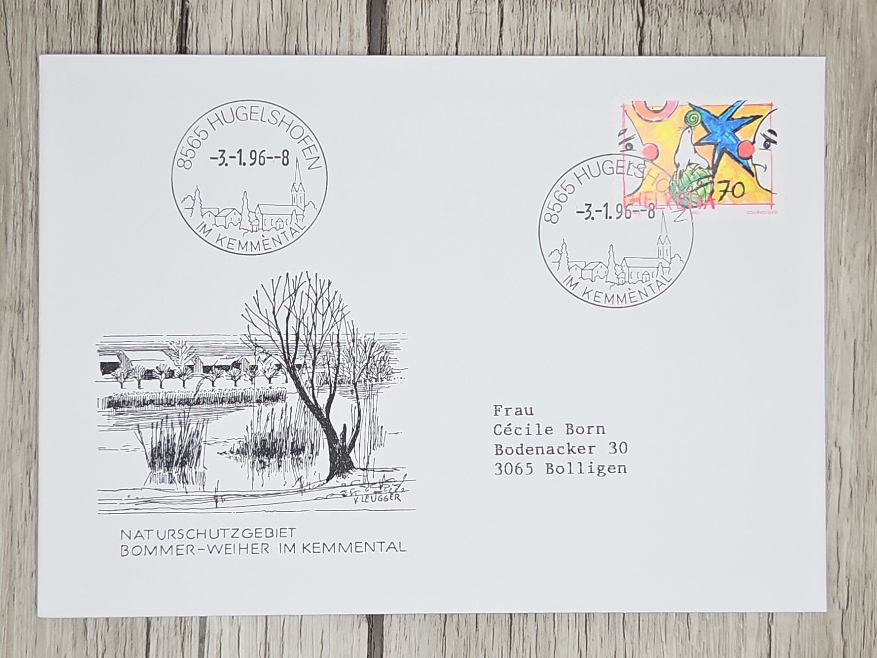 Tutti i francobolli: CL11 Enveloppe + Timbre Suisse 1996 – Usato da Cousset venduto da Patrick_Collections