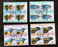  Viererblock Nr.J336-J339 ET Stempelt Bern 1995 Tiere - Pro 