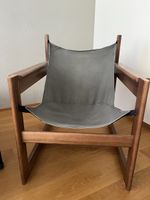 Designerstuhl, Holz/Stoff
