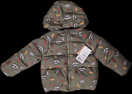 🦝 Zuckersüsse Winterjacke Pufferjacke mit Waschbären Gr 86