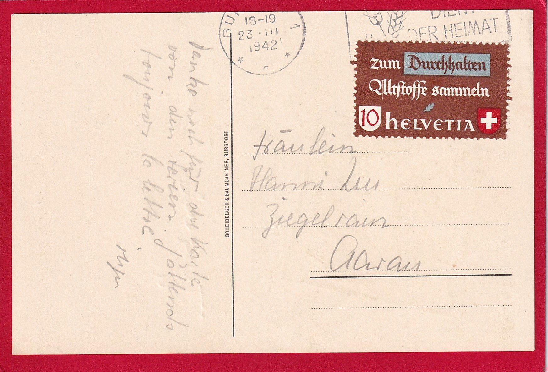 Cartoline postali: AK AMICITIA BURGDORF STUDENTIKA – Usato da Grüningen venduto da Kartensammler 1