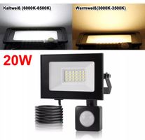 +20w  Fluter Strahler Flutlicht  Bewegungsmelder kaltweiss