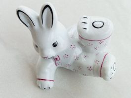 Porzellan Hase Handbemalt