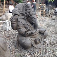 Skulptur Ganesha Elefantengott Stein Garten Statue Feng Shui