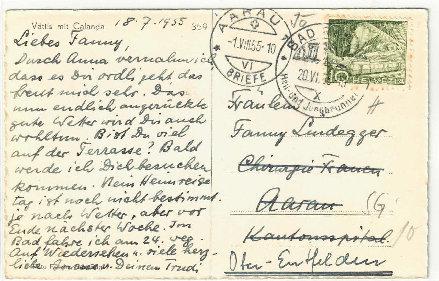Cartes postales: Vättis mit Calanda – D'occasion à Ettingen par Kartenplanet 1