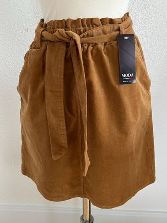 Moda leichter Cord Rock in Gr. L/XL (ital. XXL), Braun, NEU