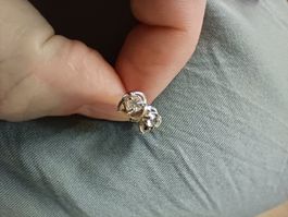 Silber-Ohrstecker mit Stein, Herzform