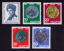 1962_B108-112_PRO PATRIA_ROUSSEAU+alte Schweizer MÜNZEN ** !