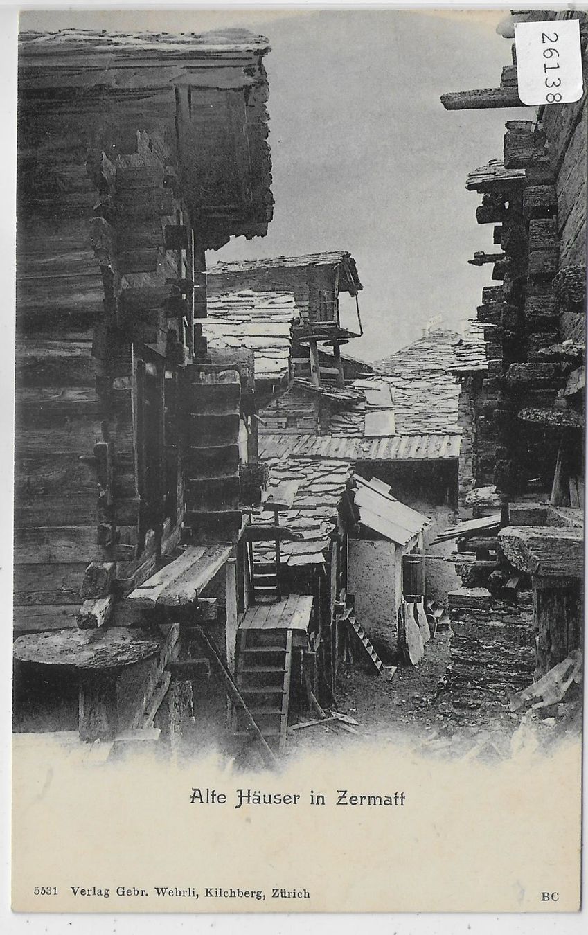 Cartoline postali: Alte Häuser in Zermatt – Usato da Ettingen venduto da Kartenplanet