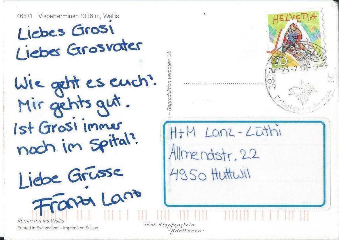 Cartoline postali: Visperterminen VS – Usato da Rothrist venduto da Stranglehold 1
