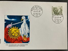 Schweiz 1977 ill. Ersttagsbrief Gansabhauet Sursee Ortsst.