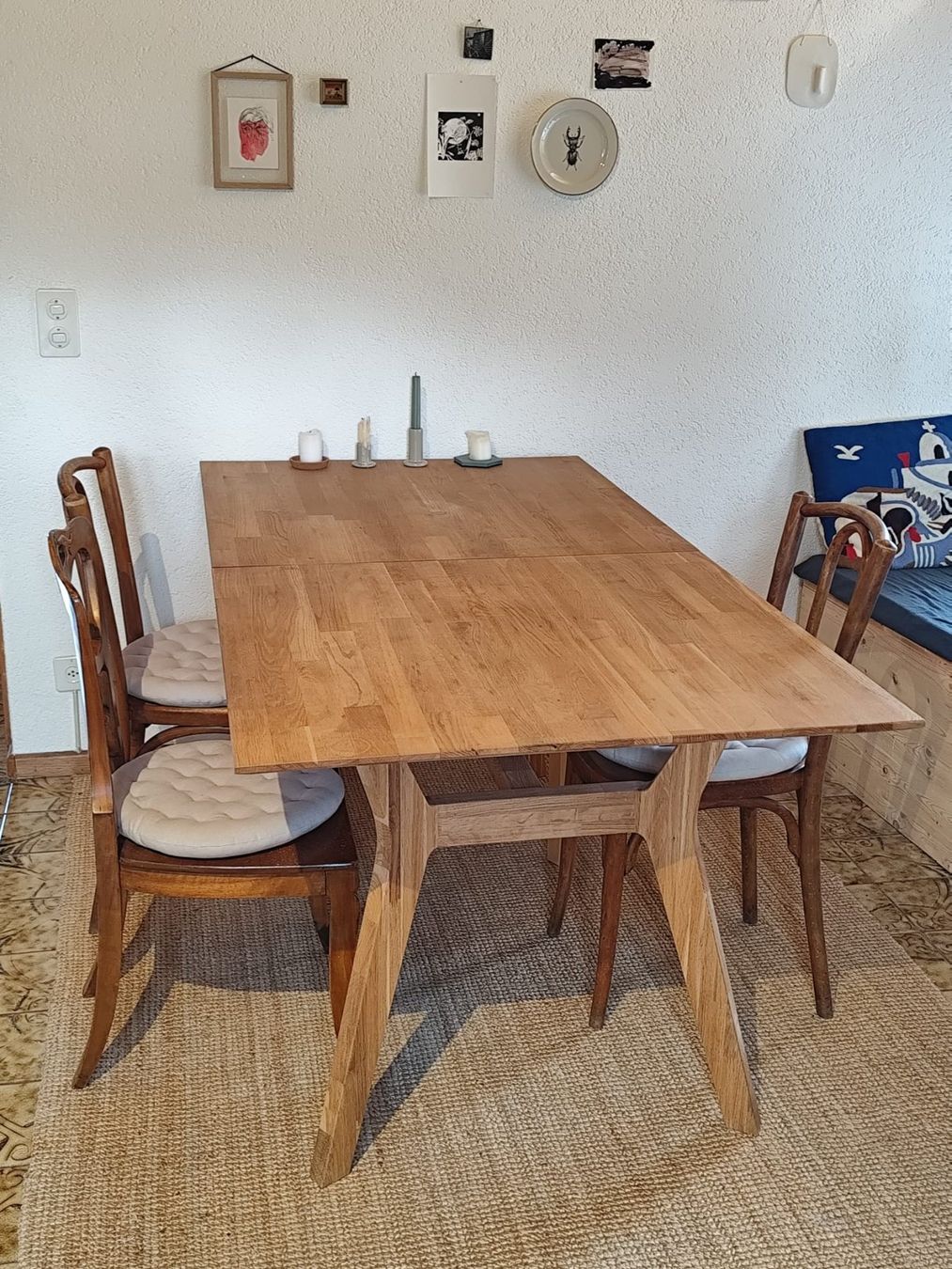 Tische: Table à manger extensible en chêne massif : 90 x 170-210 cm – Gebraucht aus Sion von fille_du_sud