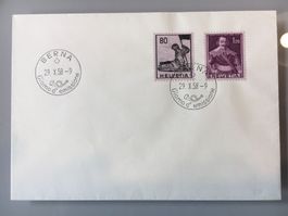 FDC Historische Bilder 1958 ohne Adresse Stempel italienisch