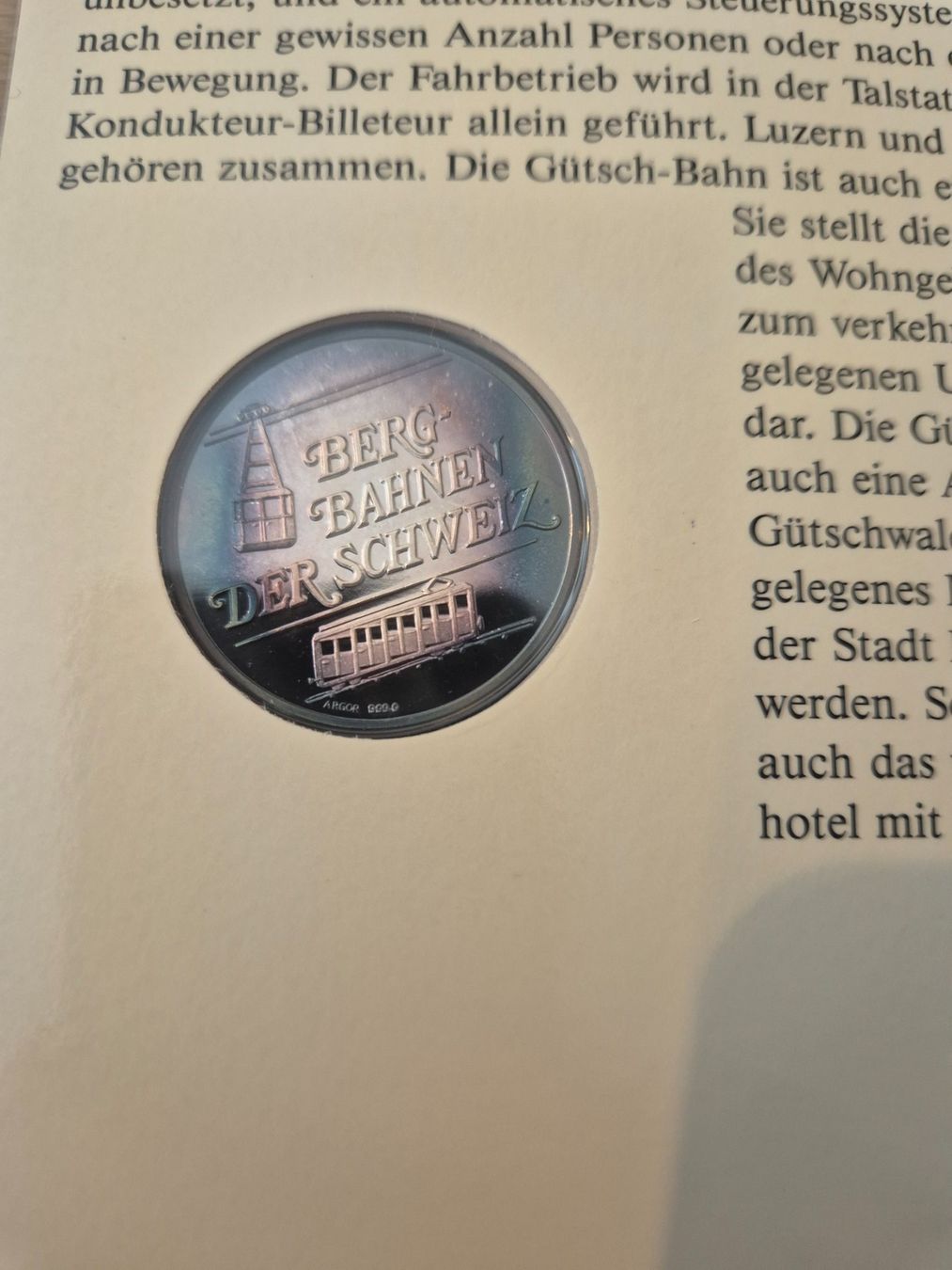 Medaglie: Bergbahnen der Schweiz Gütsch-Bahn ab 1 Fr. !! – Usato da Luzern venduto da Vreneli_1 2