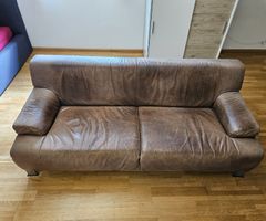 Vintage Ledersofa 3-Sitzer – Braun, 190 cm