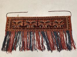 Herrlicher feiner Turkmenische Nomaden Zeltschmuck 75x145cm