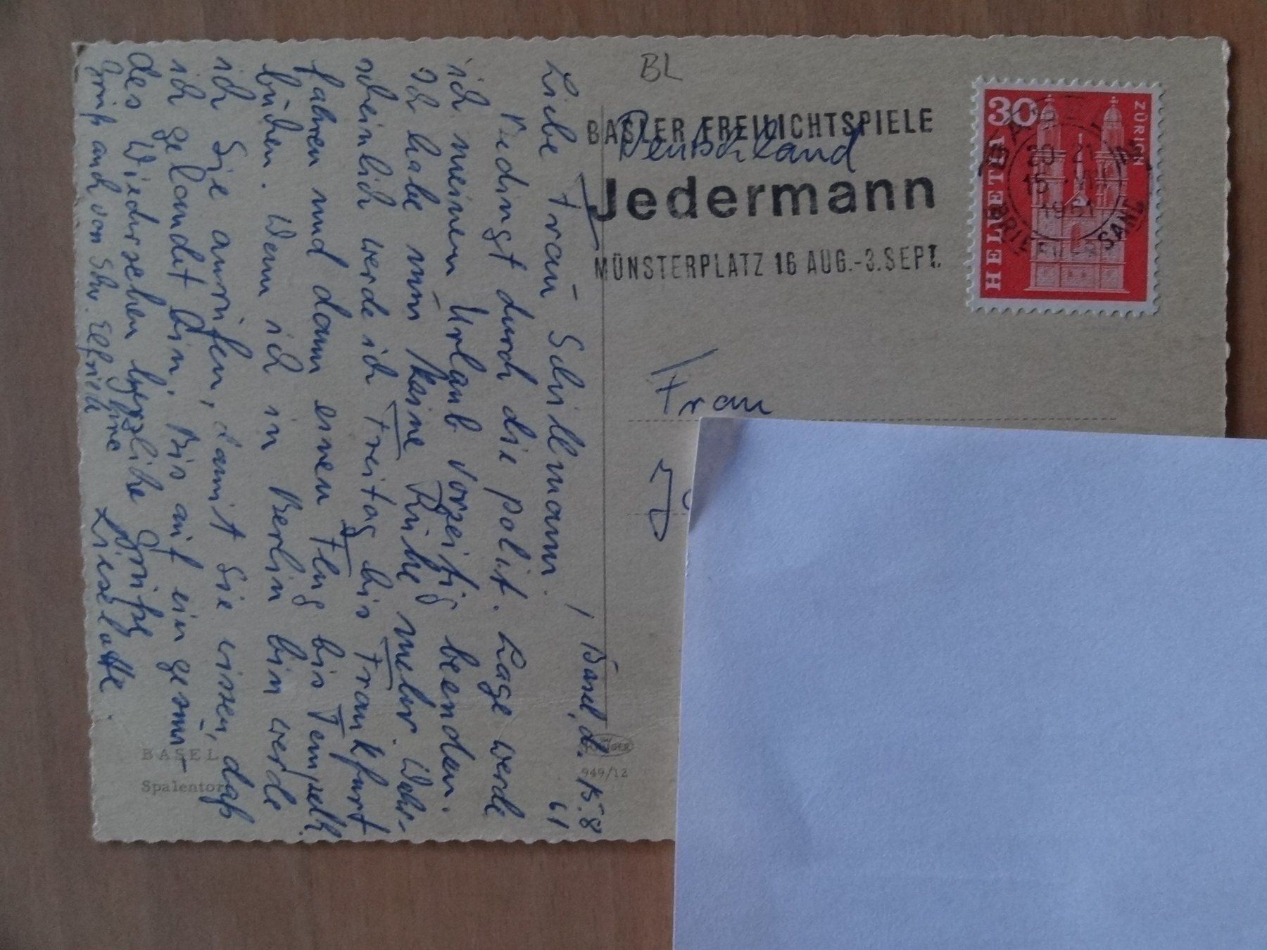 Cartoline postali: Basel - Spalentor - 1961 – Usato da St Léonard venduto da Riglin 1