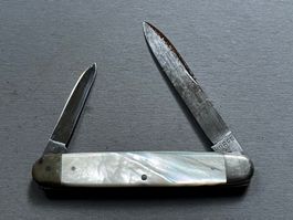 Altes HUBER Perlmutt Sackmesser 78 mm - selten