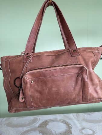 Pieces Leder Handtasche