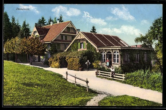 Cartoline postali: AK Immensee, Hotel Eiche und Post – Usato da Berlin venduto da bartko-reher
