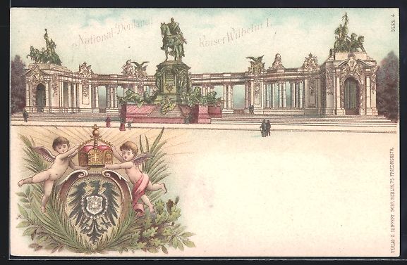 Cancelleria postale: Litho Berlin, National Denkmal Kaiser Wi – Usato da Berlin venduto da bartko-reher