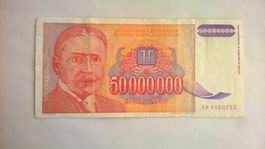 Billet banque Ex-Yougoslavie 50.000.000 Dinars 1993 BE