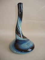 Elegante evt. Murano Glasvase , Vase blau-schwarz marmoriert