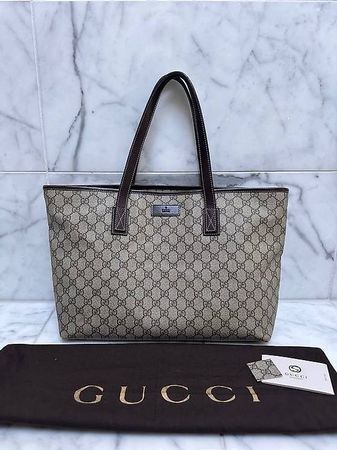 Gucci Tasche Beige/Braun mit GG & Lederbesatz