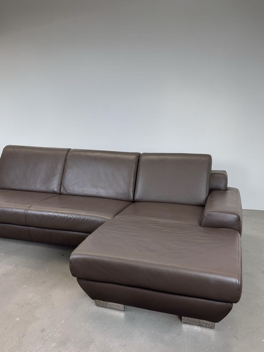 Divani: Ponsel Ecksofa Schokoladenbraun aus echtem Nubukleder – Usato da Bachenbülach venduto da Sofalab.swiss 4