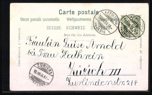 Cartoline postali: Affoltern, Panorama vom Kurhaus Lilienbe – Usato da Berlin venduto da bartko-reher 1