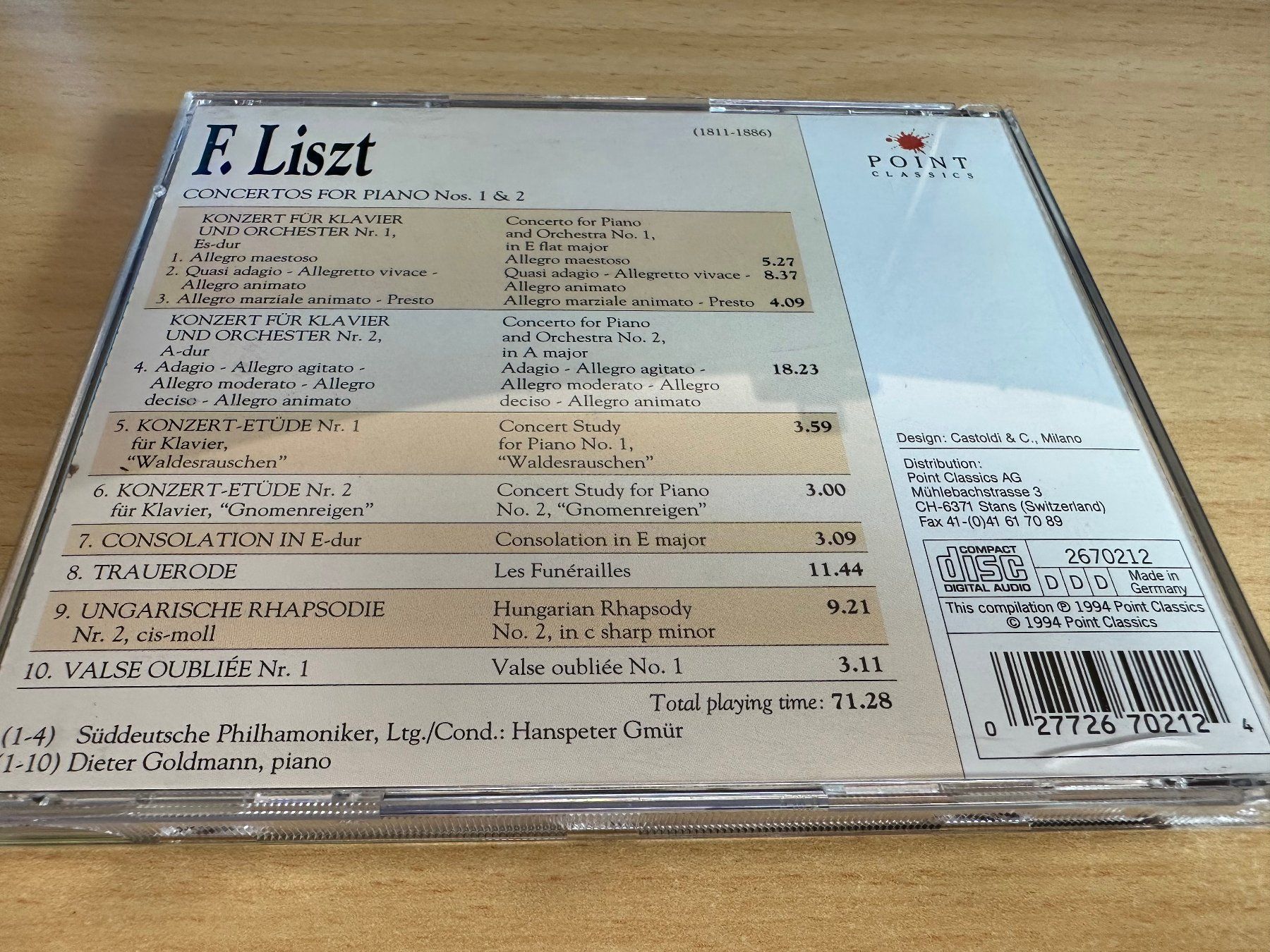 CD: F. Liszt - Concentos for Piano Nos. 1 & 2 – Usato da Rikon im Tösstal venduto da Alpenmutz 1