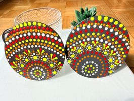 Handgemacht Boho-inspirierte Mandala -Untersetzern