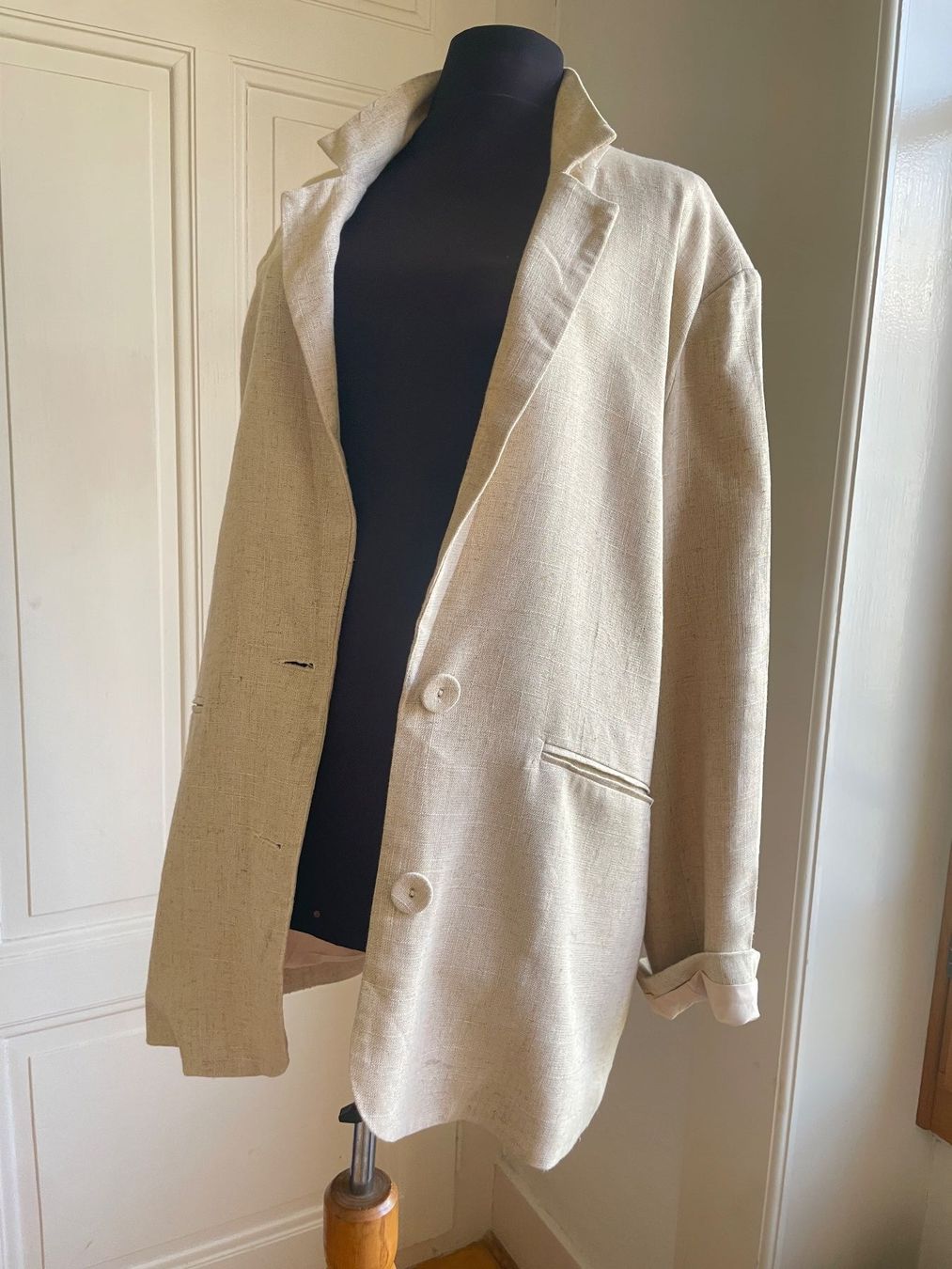 Shein Jacken: Oversized beige linen blazer (S-L) – Gebraucht aus Genève von lailas_things 3