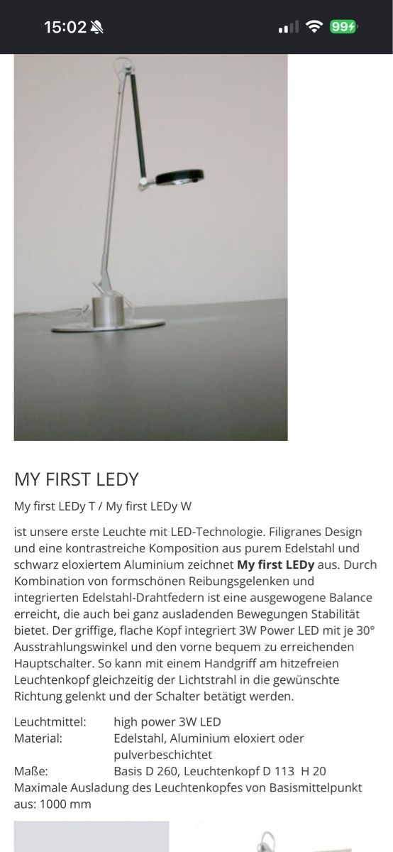 Lampade: MY FIRST LEDY Designer Tischlampe – Nuovo (secondo la descrizione) da Muttenz venduto da Ale69 1