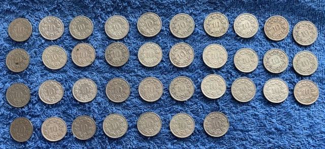 Tutti le monete: 37 x 10 Rappen – Usato da Luzern venduto da Al43 1