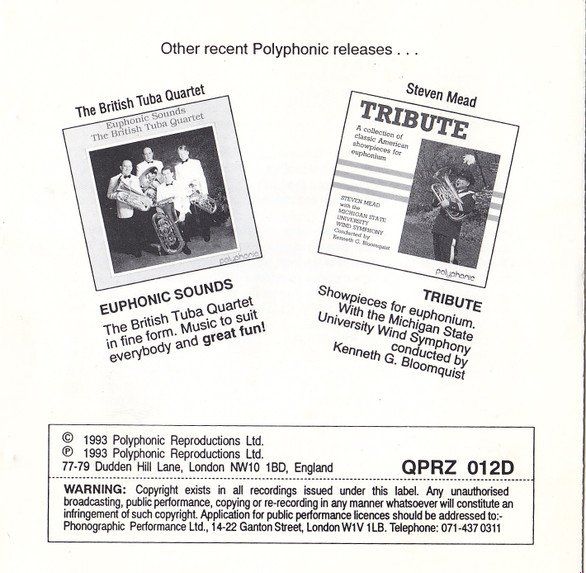 CD: British Tuba Quartet ELITE SYNCOPATIONS Klassik MilitärCD – Usato da Kandergrund venduto da Sososo 3