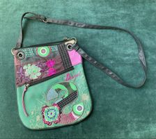 Desigual: Crossbody-Täschchen, Petrolfarben/Applikationen