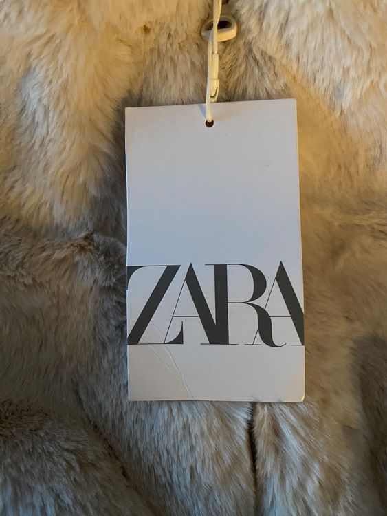 Zara Long Daunenparka Kapuze Kunstfell Daune Herren Mantel Jacke