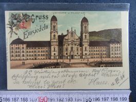 GRUSS AUS EINSIEDELN 1898 KIRCHE UND KLOSTER SZ AK ANTIK