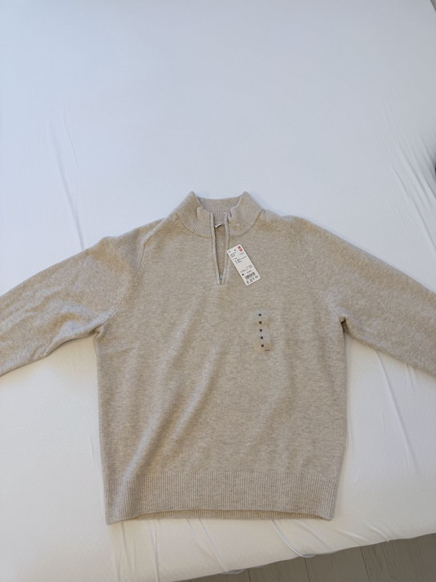 Uniqlo Maglioni & Felpe: Uniqlo Half-Zip Pullover Beige OVP – Nuovo e nell'imballaggio originale da Steinhausen venduto da Albin6312