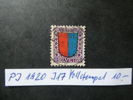 Pro Juventute 1920 Nr. J17 mit Vollstempel