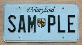 US Nummernschild Maryland "SAMPLE" Deko